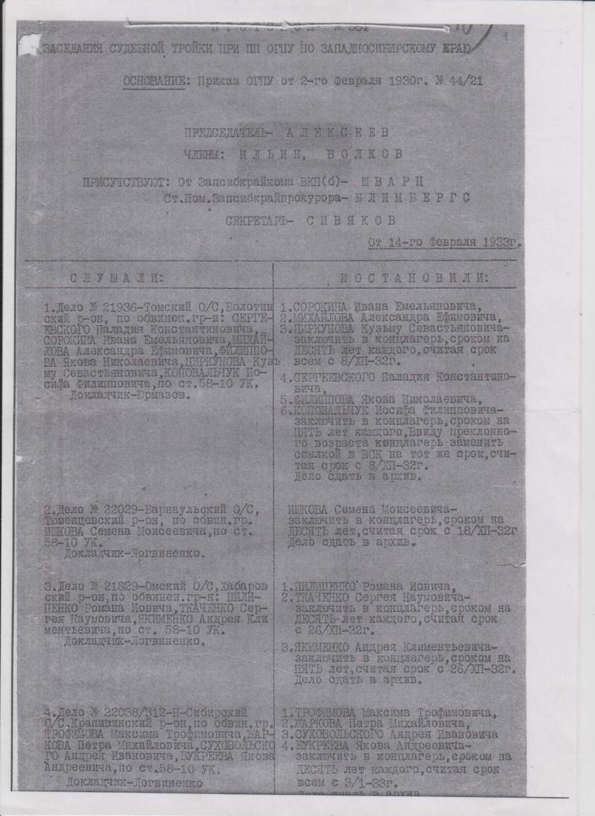 Протокол Тройки 1930 год БЛИМБЕРГС!